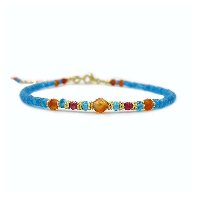 Bracelet mix bleu orange