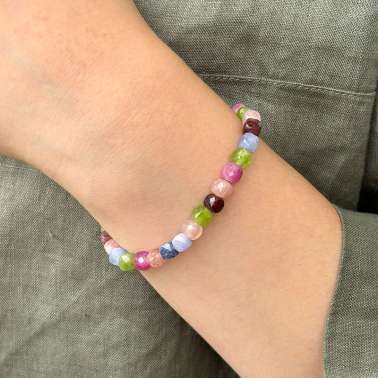 Bracelet jade multicolor en cube